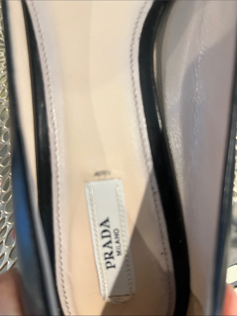 Prada Black Leather Peep-Toe Pumps with Neutral Insole - Picture 10 of 10